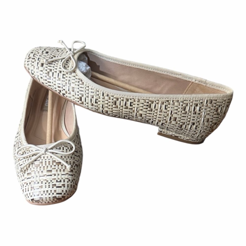 Franco Sarto Cream Woven Ballet Flats Size 6.5M
